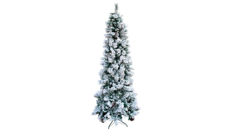 Árvore De Natal Luxo Pinheiro Com Neve Nevada Pinha 90cm
