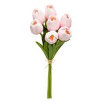 No centro, pick de tulipas rosas em fundo branco.