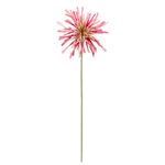 No centro, flor artificial de crisantemo pink com haste em fundo branco