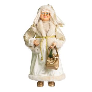 Mamãe Noel Dream Branco e Dourado 45cm | Natal Formosinha